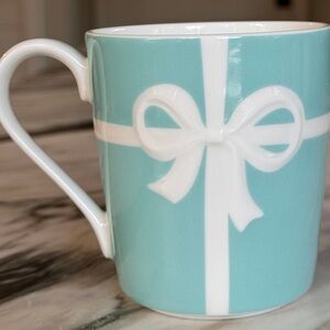 Tiffany Blue and White Ribbon Mug